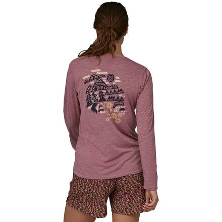 Patagonia - Cap Cool Daily Graphic Long-Sleeve Shirt - Lands - Women's - Across The Trail/Evening Mauve X-Dye