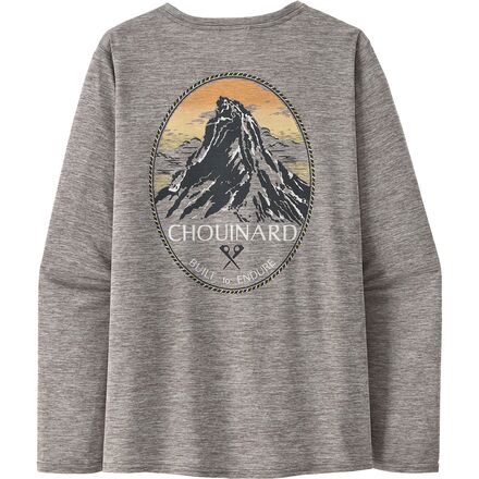 Patagonia - Cap Cool Daily Graphic Long-Sleeve Shirt - Lands - Women's - Chouinard Crest/Feather Grey