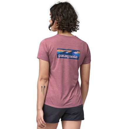 Patagonia - Cap Cool Daily Graphic Shirt - Waters - Women's - Boardshort Logo/Evening Mauve X-Dye