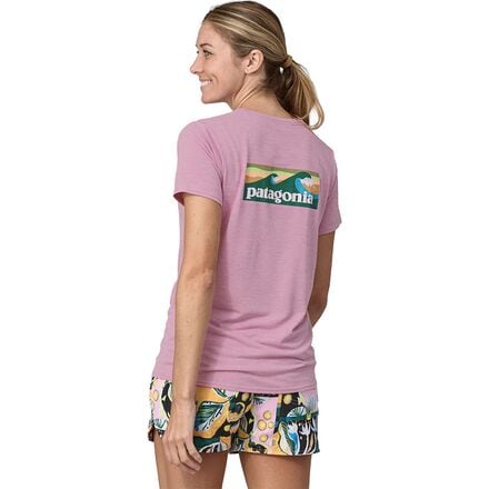 Patagonia - Cap Cool Daily Graphic Shirt - Waters - Women's - Boardshort Logo/Milkweed Mauve X-Dye