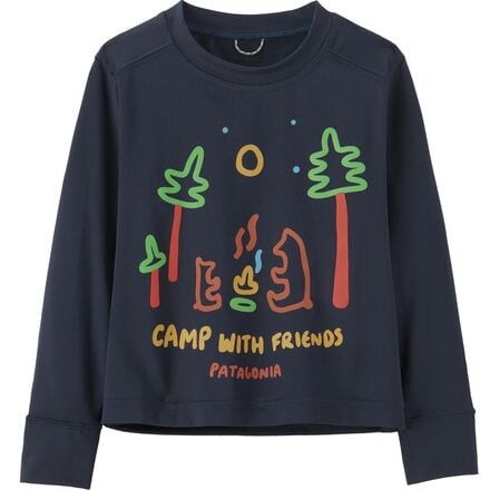 Patagonia - Capilene Silkweight Long-Sleeve Crew - Infants' - Camp With Friends/New Navy