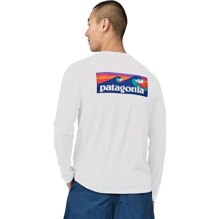 Patagonia - Cap Cool Daily Graphic Long-Sleeve Shirt - Waters - Men's - Boardshort Logo: White