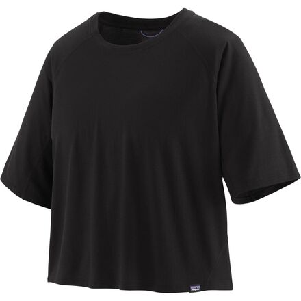 Patagonia - Short-Sleeve Cap Cool Trail Cropped Shirt - Women's - Black
