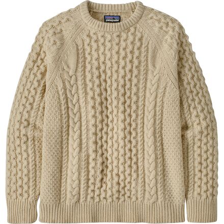 Recycled Wool-Blend Cable Knit Crewneck Sweater - Men's