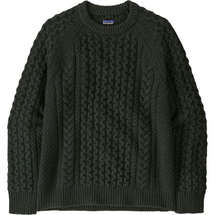 Recycled Wool-Blend Cable Knit Crewneck Sweater - Men's