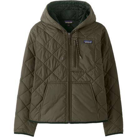 Diamond Quilted Bomber Hooded Jacket - Women's