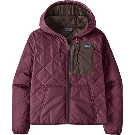 Diamond Quilted Bomber Hooded Jacket - Women's