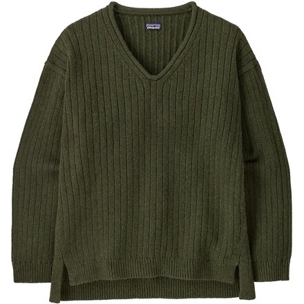 Recycled Wool V-Neck Sweater - Women's