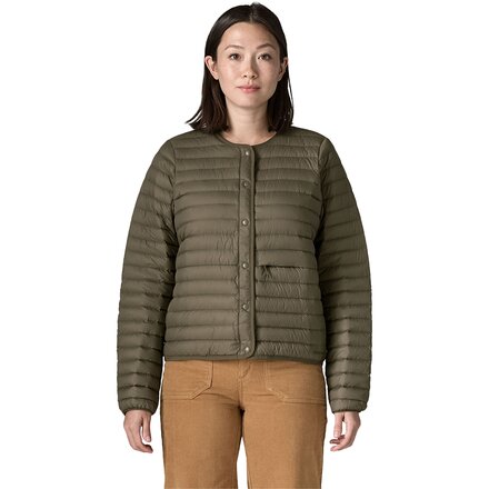 Lightweight Reversible Down Sweater Cardigan - Women's