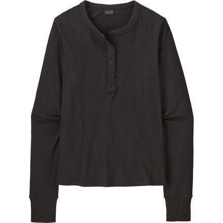 Rib Knit Long-Sleeve Henley - Women's