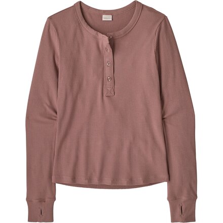Rib Knit Long-Sleeve Henley - Women's