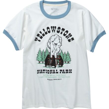 Parks Project - Yellowstone Bear Party Ringer T-Shirt - White/Blue