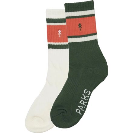 Parks Project - Trail Crew Tube Sock - 2-Pack - Green/Natural