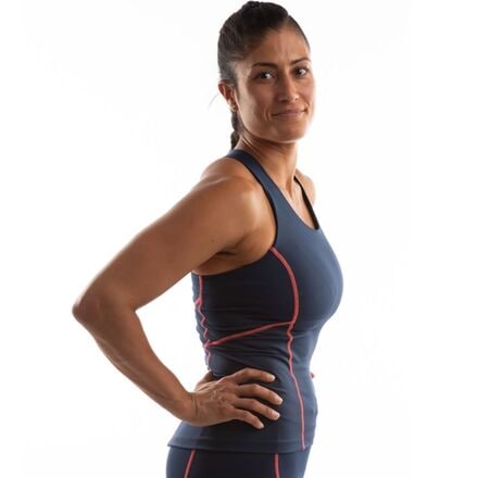 PEARL iZUMi - Select Pursuit Tri Tank Top - Women's - Navy/Fiery Coral