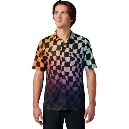 PEARL iZUMi - Canyon Tech Snap Short Sleeve - Men's - Melon Checkerboard