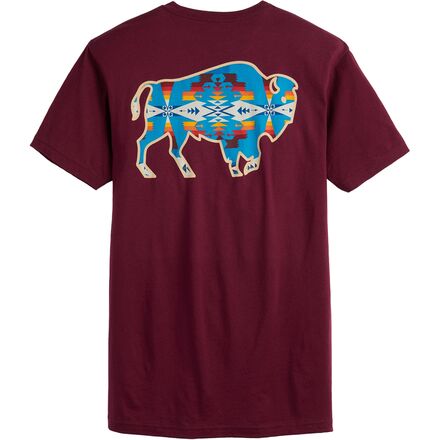 Pendleton - Tucson Bison Graphic Short-Sleeve T-Shirt - Men's - Maroon/Multicolor