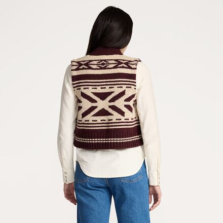 Pendleton - Graphic Wool Zip-Up Sweater Vest - Women's