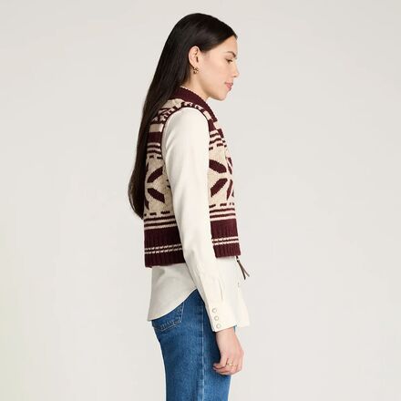 Pendleton - Graphic Wool Zip-Up Sweater Vest - Women's
