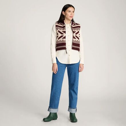 Pendleton - Graphic Wool Zip-Up Sweater Vest - Women's