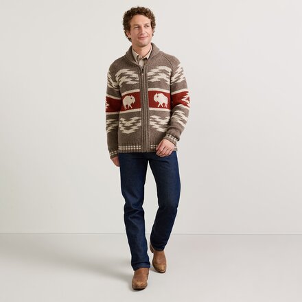 Pendleton - Bison Lambswool Zip Cardigan - Men's