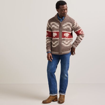 Pendleton - Bison Lambswool Zip Cardigan - Men's