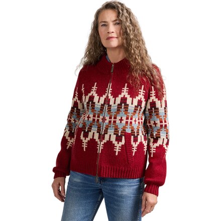 Graphic Wool Zip-Up Cardigan - Women's