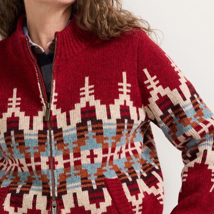 Pendleton - Graphic Wool Zip-Up Cardigan - Women's