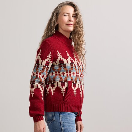 Pendleton - Graphic Wool Zip-Up Cardigan - Women's