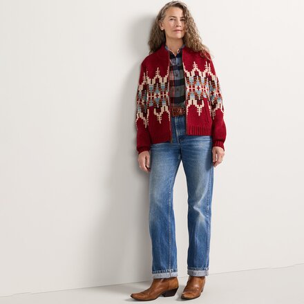 Pendleton - Graphic Wool Zip-Up Cardigan - Women's
