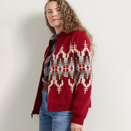 Pendleton - Graphic Wool Zip-Up Cardigan - Women's