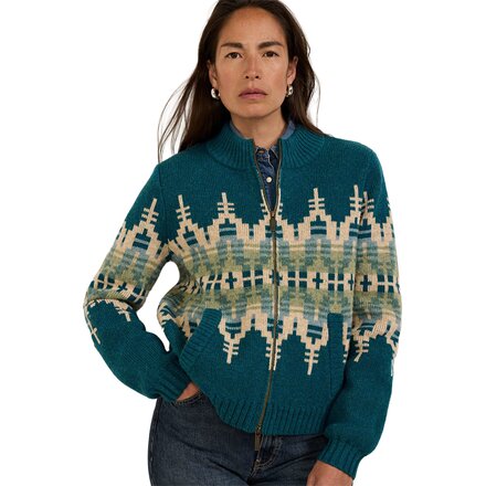 Graphic Wool Zip-Up Cardigan - Women's