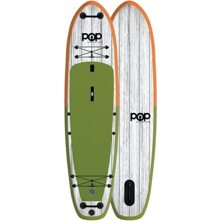 POP Paddleboards - El Capitan Inflatable Stand-Up Paddleboard - Green/Orange