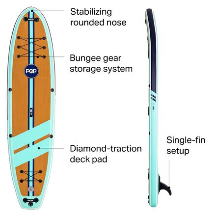 POP Paddleboards - Inflatable Limited Edition Paddleboard - 2021 - Teal/Brown
