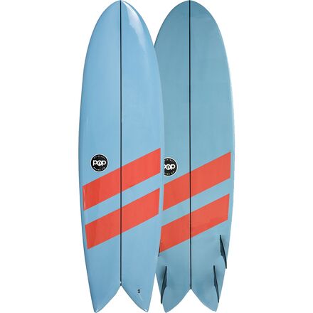 POP Paddleboards - Battle Fish Shortboard Surfboard - Blue/Red