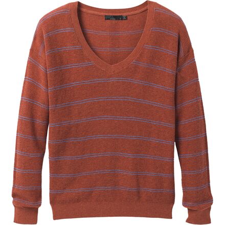 prAna - Milani V-Neck Sweater - Women's - Gingerbread Stripe
