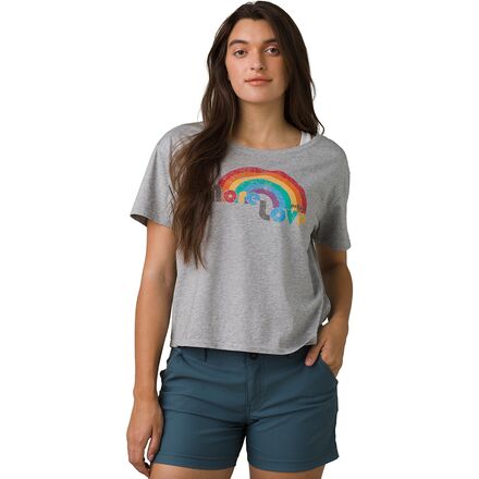 prAna - Organic Graphic T-Shirt - Women's - Heather Grey More Love 2