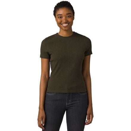 prAna - Foundation Rib T-Shirt - Women's - Cargo Green Heather