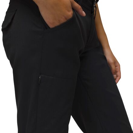 Pantalon Randonnée Prana Halle Femme Taille 8 - Gris Noir, Nylon Stretch, Jambes Roulées