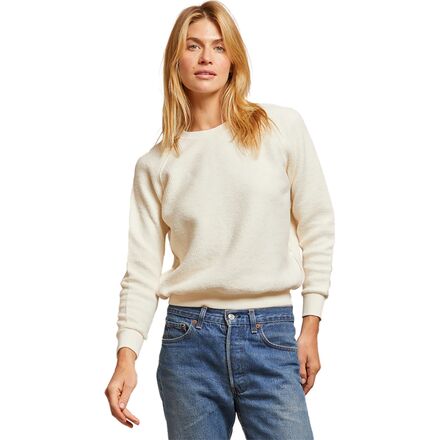 Reverse Fleece Shrunken Crew Sweater - Women's