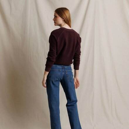 perfectwhitetee - Ziggy Reverse Fleece Shrunken Crew Sweater - Women's