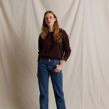 perfectwhitetee - Ziggy Reverse Fleece Shrunken Crew Sweater - Women's