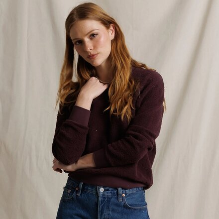 perfectwhitetee - Ziggy Reverse Fleece Shrunken Crew Sweater - Women's