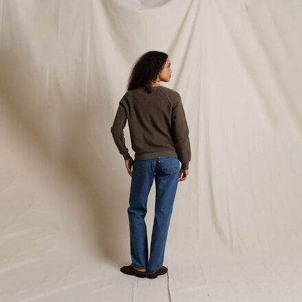 perfectwhitetee - Ziggy Reverse Fleece Shrunken Crew Sweater - Women's