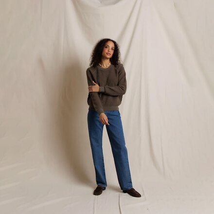 perfectwhitetee - Ziggy Reverse Fleece Shrunken Crew Sweater - Women's