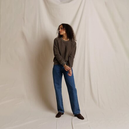 perfectwhitetee - Ziggy Reverse Fleece Shrunken Crew Sweater - Women's