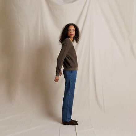 perfectwhitetee - Ziggy Reverse Fleece Shrunken Crew Sweater - Women's