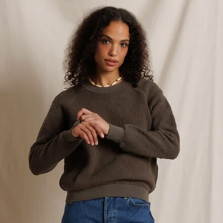 perfectwhitetee - Ziggy Reverse Fleece Shrunken Crew Sweater - Women's