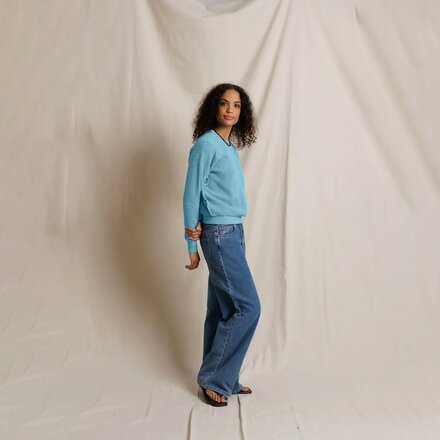 perfectwhitetee - Ziggy Reverse Fleece Shrunken Crew Sweater - Women's