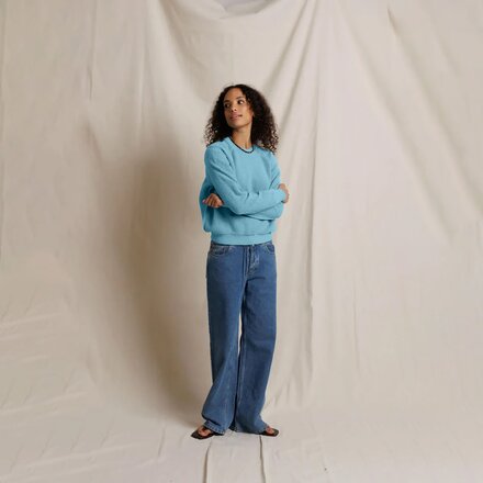perfectwhitetee - Ziggy Reverse Fleece Shrunken Crew Sweater - Women's