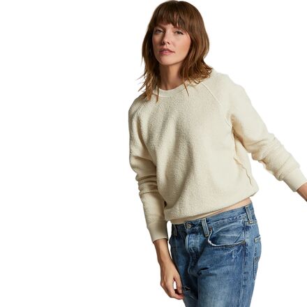 Reverse Fleece Shrunken Crew Sweater - Women's